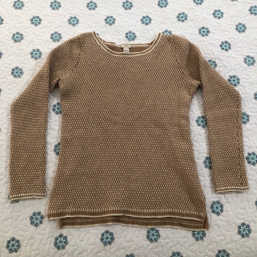 J. Crew gold and white sweater